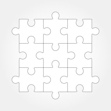 Yapboz vektörü, dokuz parça.