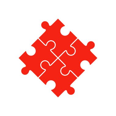 Dört adet bulmaca vektör çizim