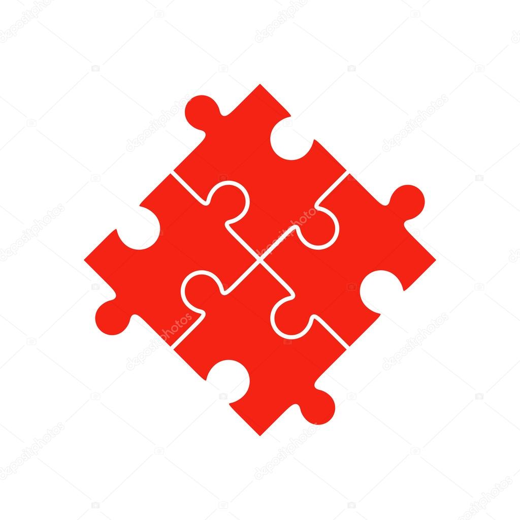 Vector illustration of four puzzle pieces