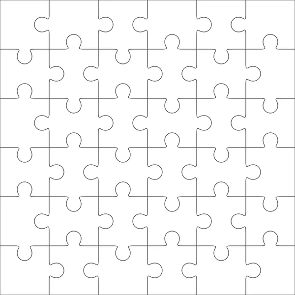 Jigsaw puzzle lege sjabloon, 36 stuks — Stockvector