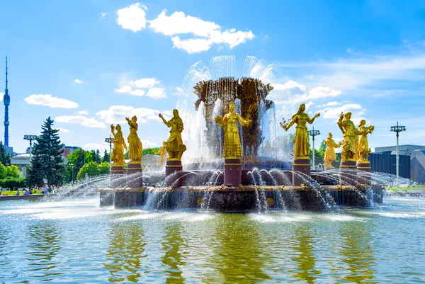 Friendship of Nations Fountain in Moscow, Russia — Stock Photo, Image