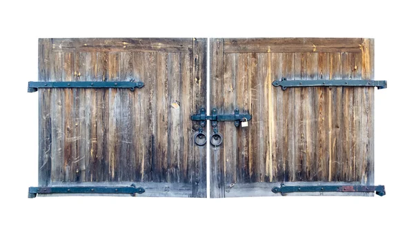 Wooden old gate isolated on white background — Stock Photo, Image