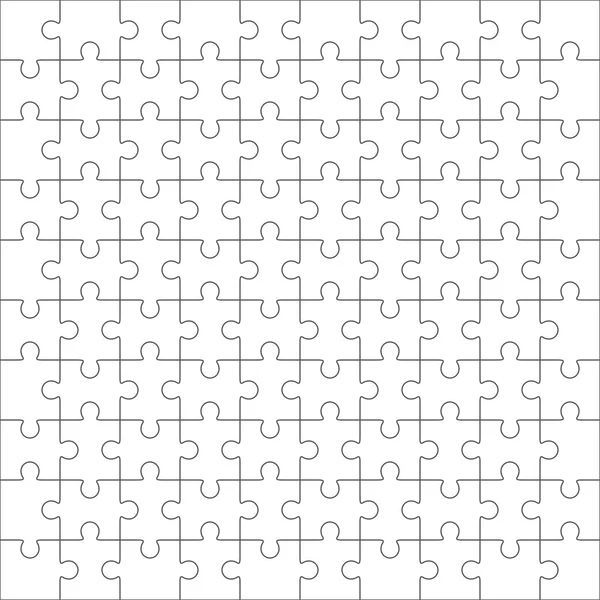 Jigsaw puzzle, one hundred blank shapes — Stock Vector