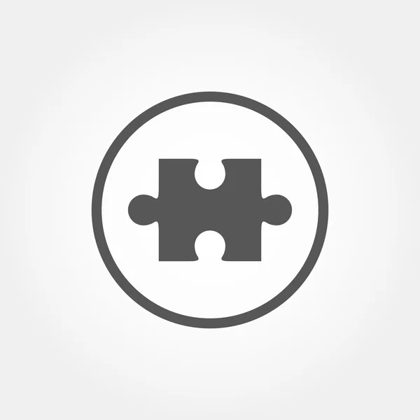 Jigsaw icono del vector del rompecabezas en el botón — Vector de stock