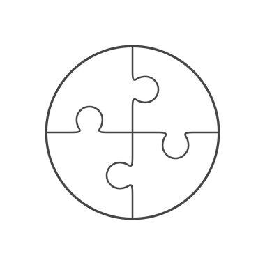 Daire şeklinde parçalı bulmaca.