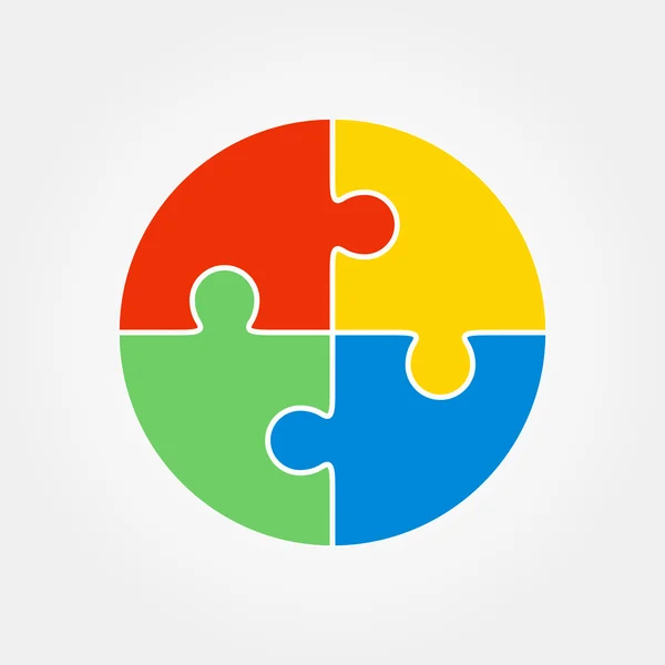 Puzzle sous la forme d'un cercle coloré . — Image vectorielle