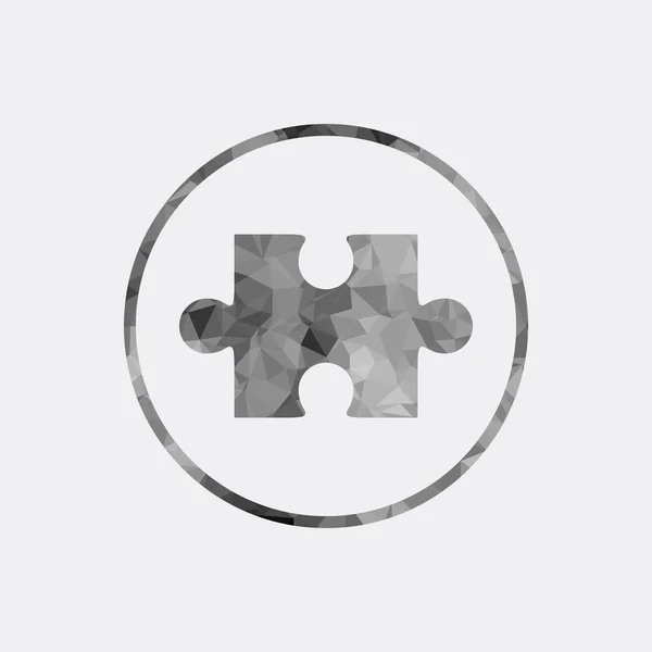 Jigsaw puzzle vector icon in the button — Stock Vector