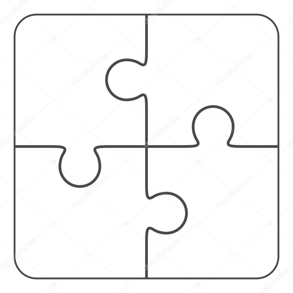 Four puzzle imágenes de stock de arte vectorial