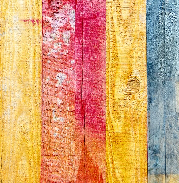 Superfície de madeira velha pintada tábua colorida — Fotografia de Stock