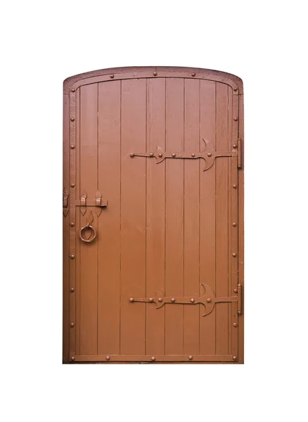 Старі старовинні дерев'яні двері на білому тлі — стокове фото