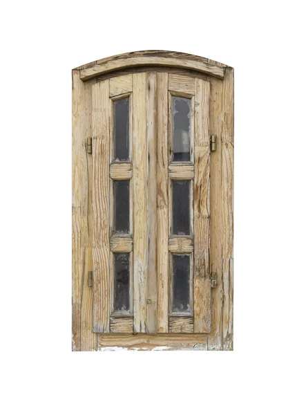 Старі дерев'яні віконні вікна ізольовані на білому тлі — стокове фото
