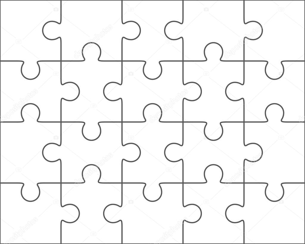 20 Piece Jigsaw Puzzle Blank Template - Clip Art Set by LailaBee