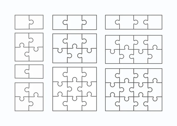 Puzzle-Vektor flache leere Vorlagen gesetzt — Stockvektor