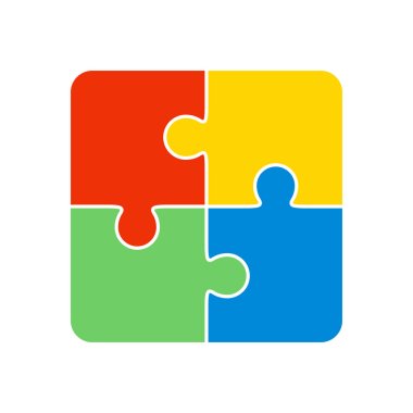 Colorful jigsaw puzzle four pieces