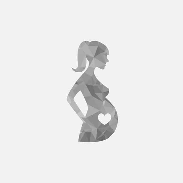 Zwangere vrouw teken pictogram vector. Vrouwen zwangerschap symbool. — Stockvector