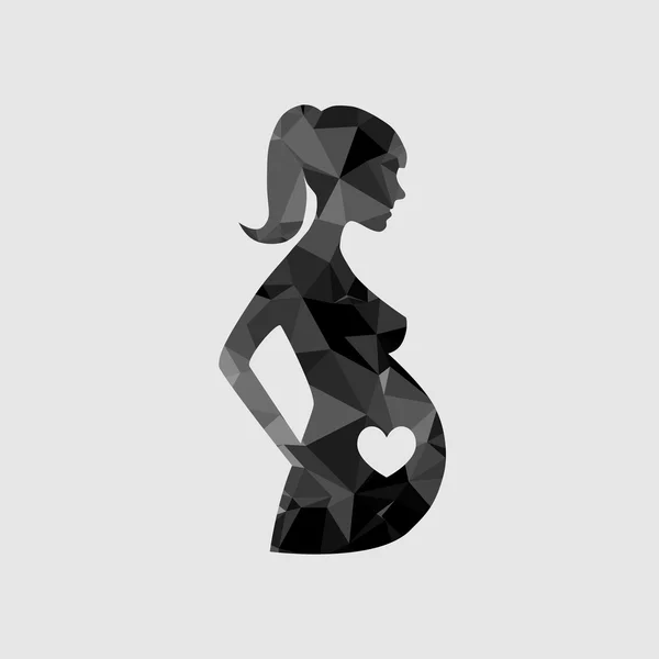 Zwangere vrouw teken pictogram vector. Vrouwen zwangerschap symbool. — Stockvector