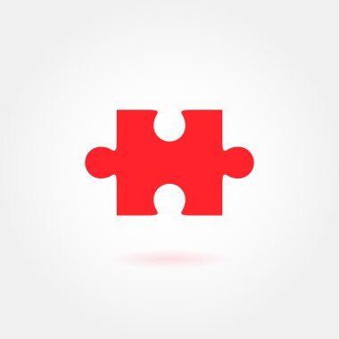 Kırmızı parçalı bulmaca vektör simgesi