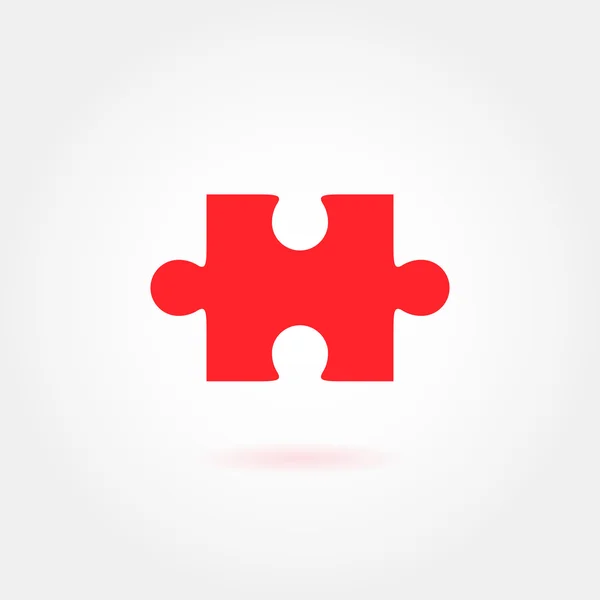 Piros kirakós játék vektor ikon — Stock Vector