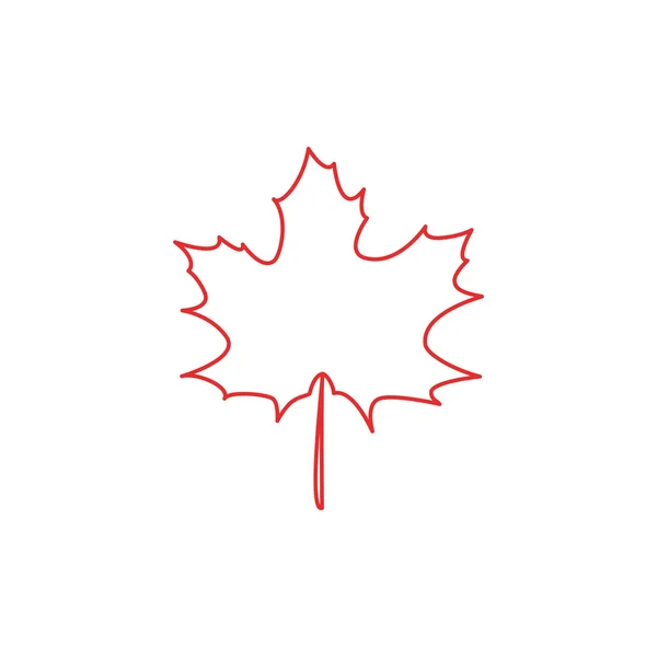 Maple leaf kontur vektor illustration — Stock vektor