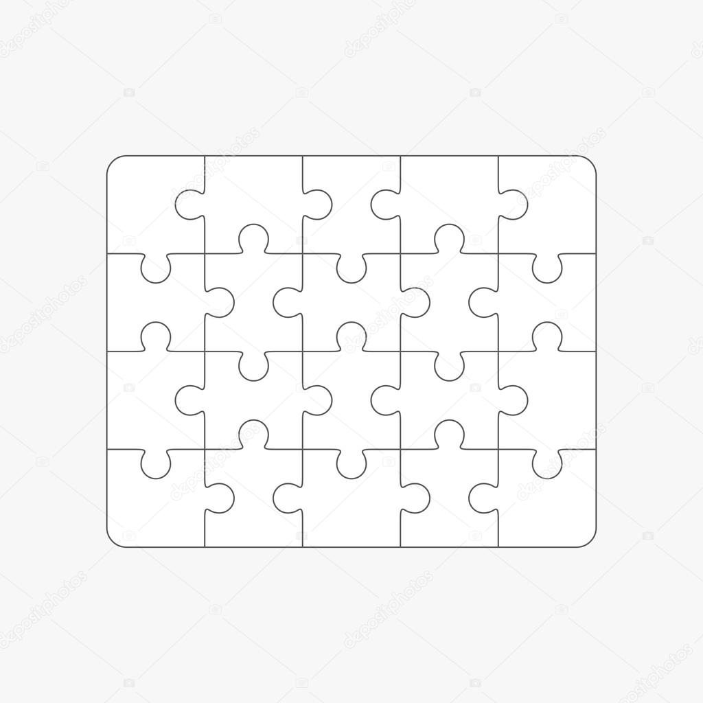 Twenty Five Blank Puzzle Pieces Puzzle Stock Vector (Royalty Free)  2353603263