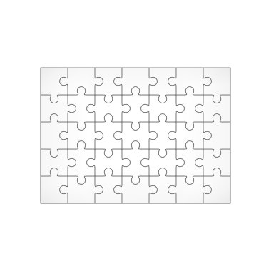 Parçalı bulmaca boş 7 x 5 elemanları, 35 adet vektör.
