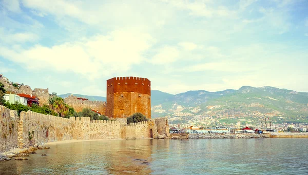 Kizil Kule, Torre Vermelha, em Alanya, Antalya, Turquia — Fotografia de Stock