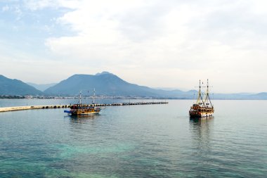 Güzel ahşap Akdeniz, Türkiye'nin gemi