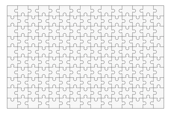 Jigsaw puzzle blank template 150 pieces — Stock Vector