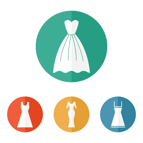 Mujer vestido iconos — Vector de stock