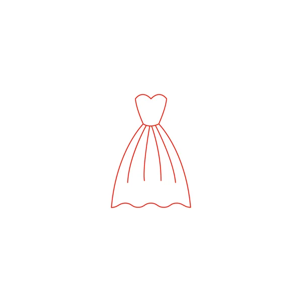 Elegante icona del vestito rosso — Vettoriale Stock