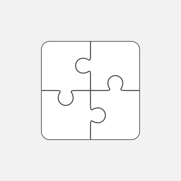 Jigsaw rompecabezas vector en blanco 2x2, cuatro piezas — Archivo Imágenes Vectoriales