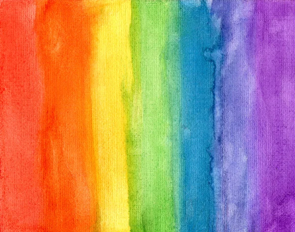 Abstracte gestreepte regenboog aquarel achtergrond — Stockfoto