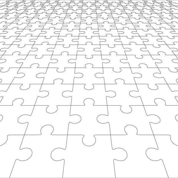 Jigsaw puzzle blank in perspective. Vector illustration — Stock Vector