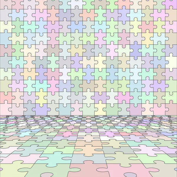 Jigsaw puzzle espacio en blanco en perspectiva. Ilustración vectorial — Archivo Imágenes Vectoriales