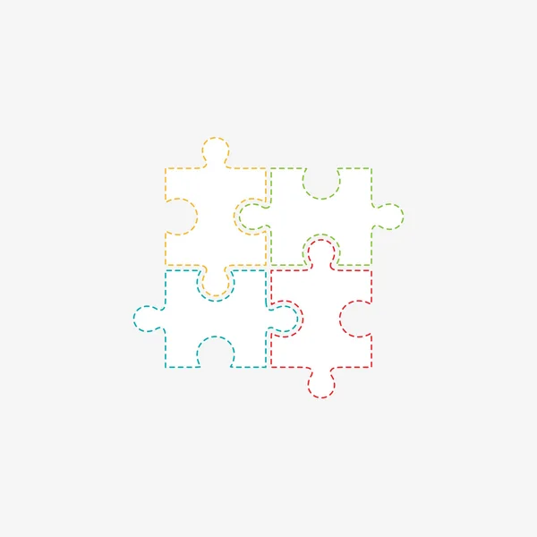 Vectorillustratie van vier kleurrijke puzzelstukjes — Stockvector