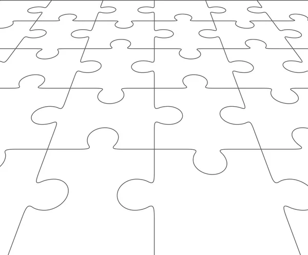 Jigsaw puzzle blank in perspective. Vector illustration — Stock Vector