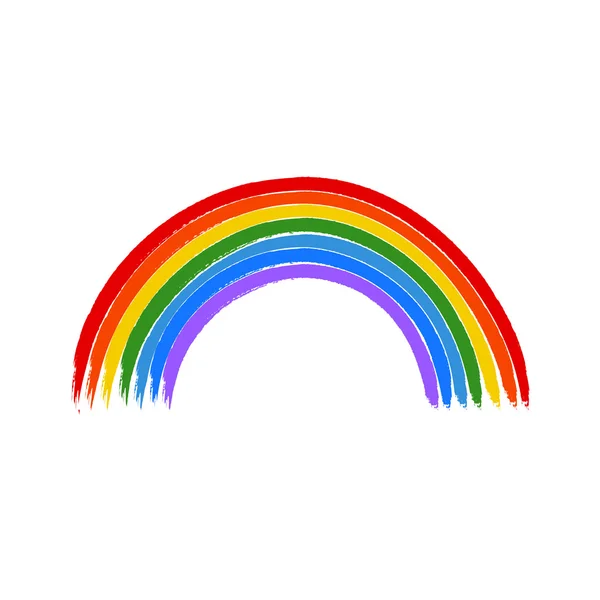 Kunst regenboog kleur borstel lijn vector — Stockvector