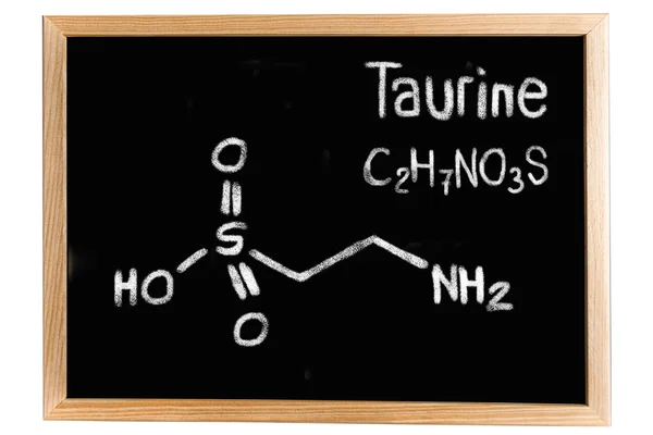Pizarra con la fórmula química de la taurina — Foto de Stock