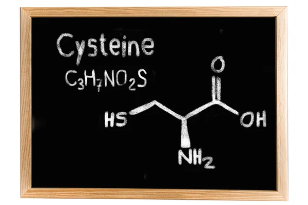 Schoolbord met de chemische formule van Cysteïne — Stockfoto