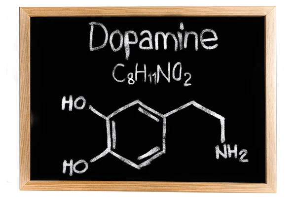 Pizarra con fórmula química de dopamina — Foto de Stock