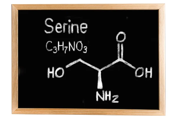 Schoolbord met de chemische formule van Serine — Stockfoto