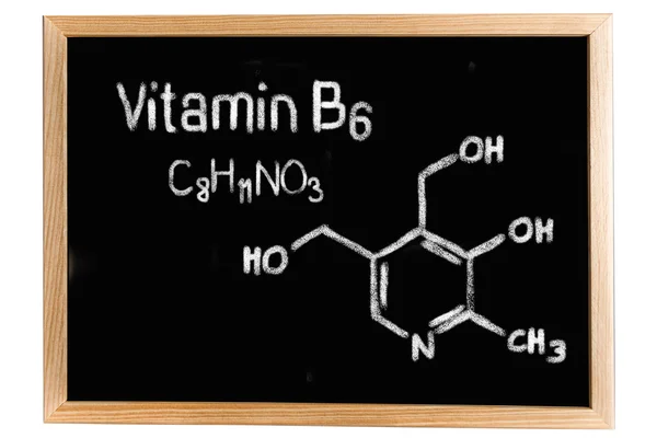 Krijtbord met de chemische formule van vitamine b6 — Stockfoto