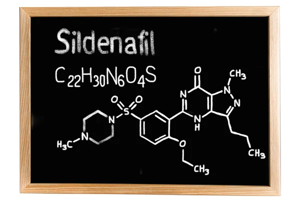 Krijtbord met de chemische formule van Sildenafil — Stockfoto
