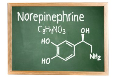 Blackboard with the chemical formula of Norepinephrine clipart