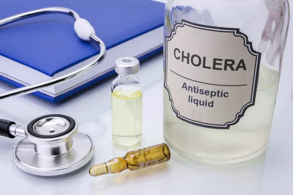 Muestra de cólera en laboratorio, concepto de salud — Foto de Stock