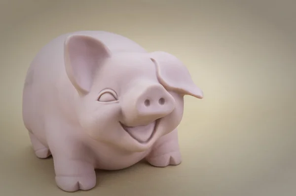 Kids Pink Piggy Bank Looking Forward, — Stock Photo, Image