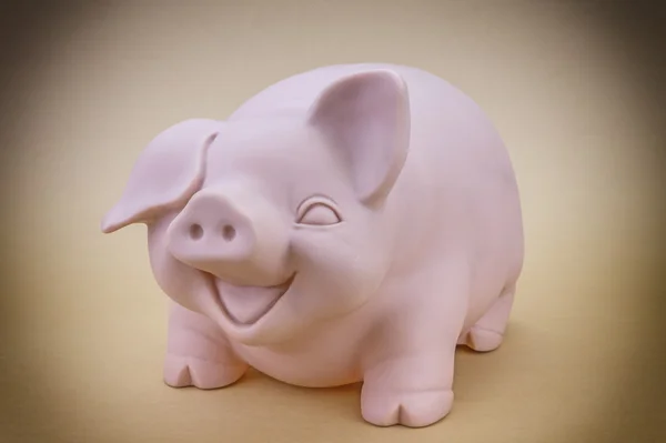 Kids Pink Piggy Bank Looking Forward — Stock Photo, Image