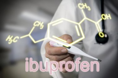 Doktor tutan termometre, ibuprofen kimyasal formülü