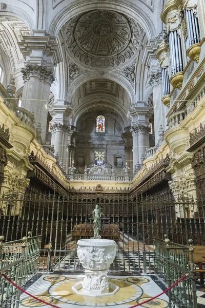 Inside view of the Cathedral in Jaen, also called Assumption of the Virgin Cathedral — Stock Photo, Image