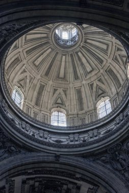Inside view of the Cathedral in Jaen, central dome of cruise